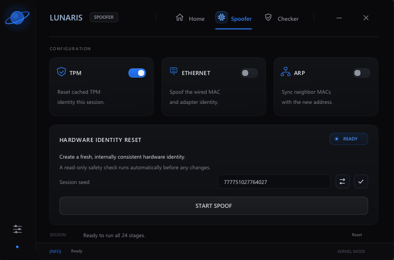 HWID Spoofer interface preview