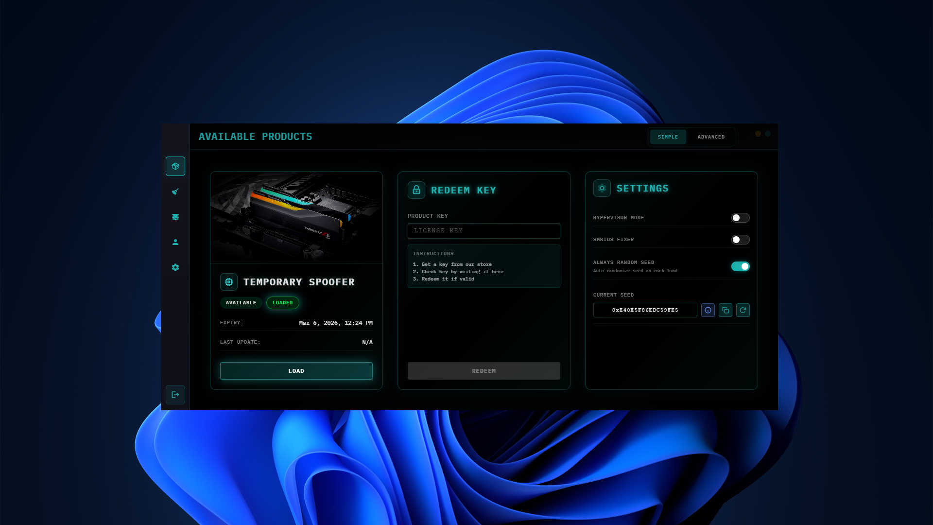 HWID Spoofer product preview